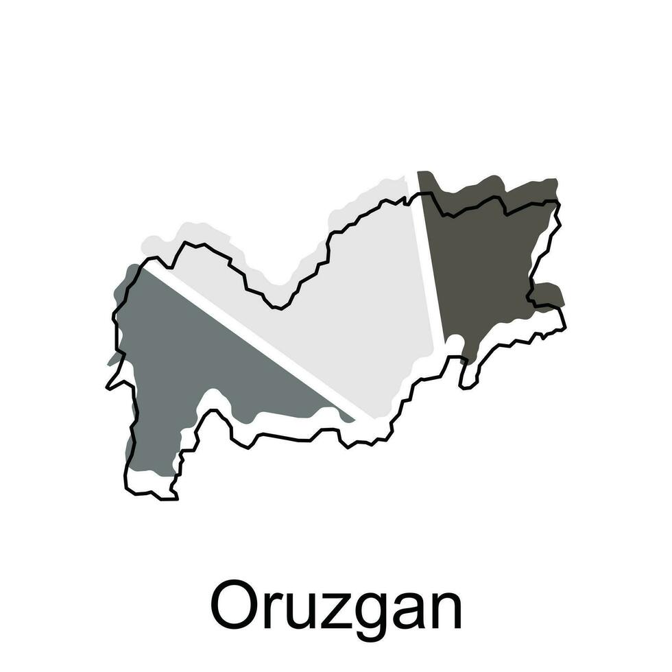 kaart van oruzgan modern meetkundig logo, abstract, ontwerpen concept, logo, logotype element voor sjabloon. vector