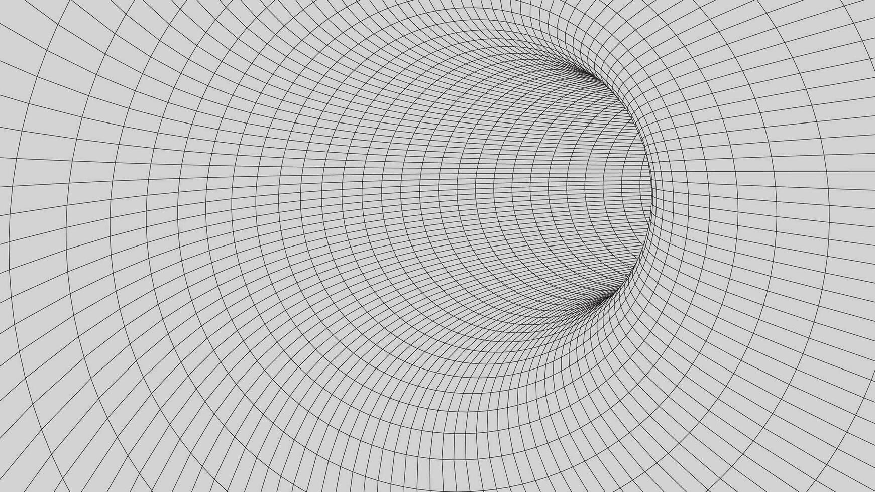 een abstract tunnel met een maas structuur. 3d rooster van tunnels en gangen. vector wormgat.