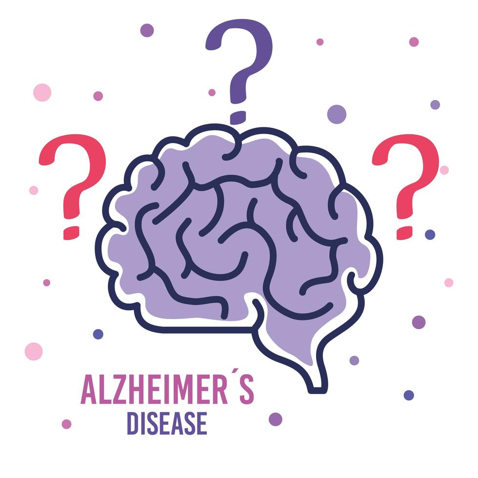 wereld alzheimer dag met hersenen vector