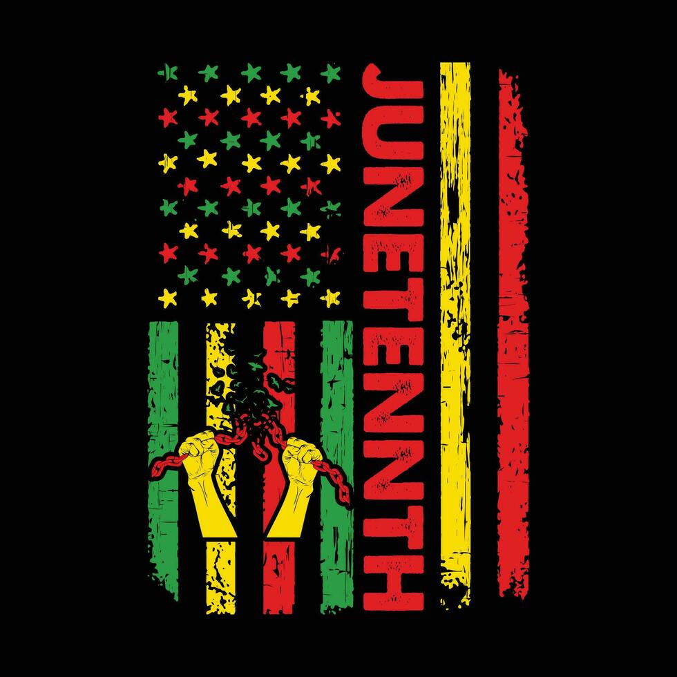 juneteenth Amerikaans vlag overhemd vector