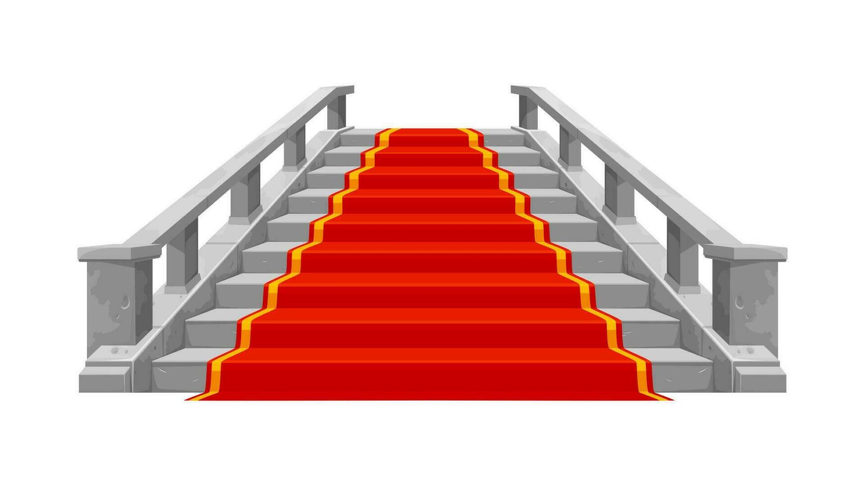 kasteel en paleis trappenhuis, trap met rood tapijt vector