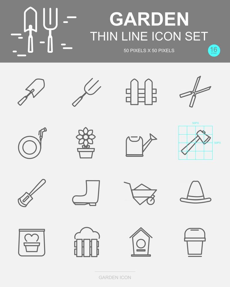 set van tuin vector lijn iconen