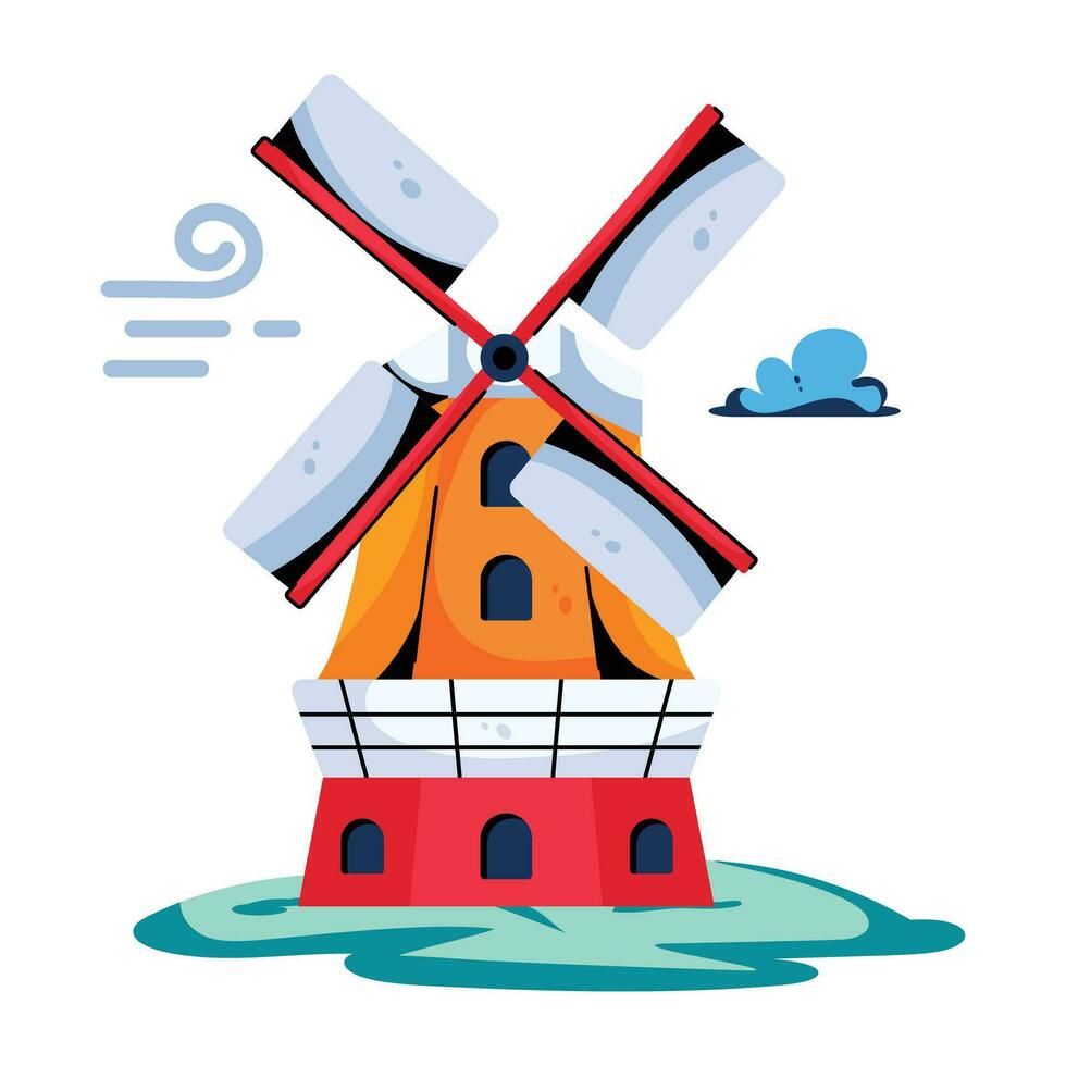 modieus wind turbine vector