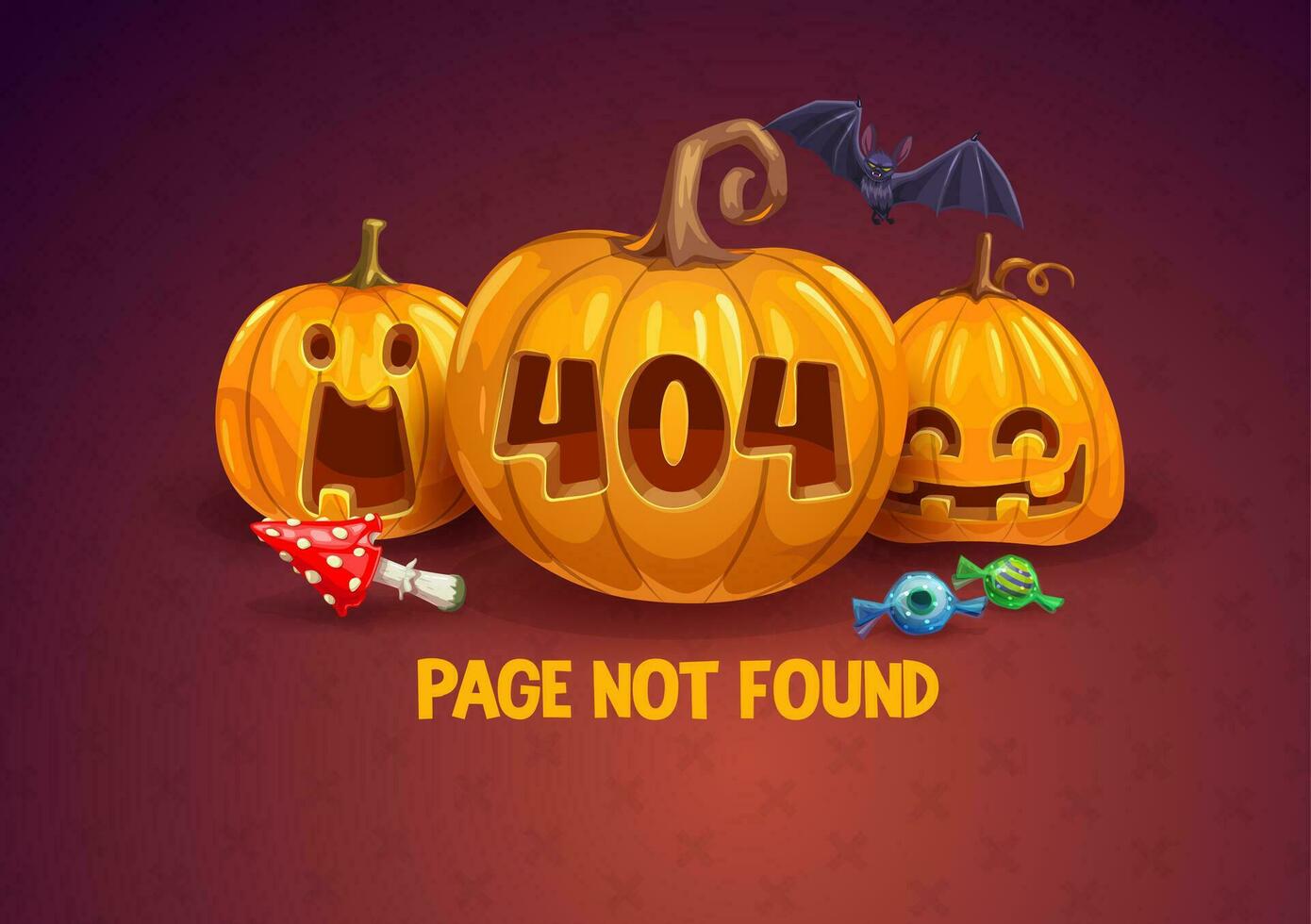 bladzijde 404 halloween, tekenfilm ontwerp voor website vector