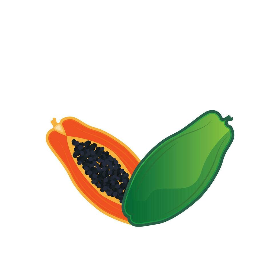 papaja logo ontwerp, vitamine fruit vector, fruit Product merk illustratie icoon vector