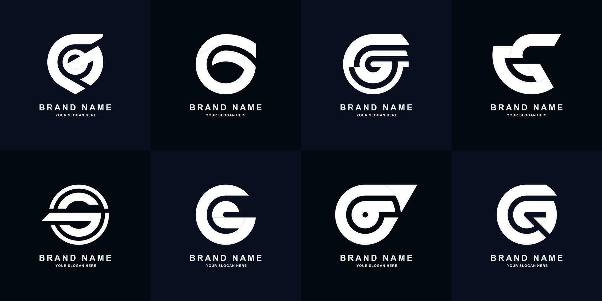 verzameling brief g monogram logo ontwerp vector