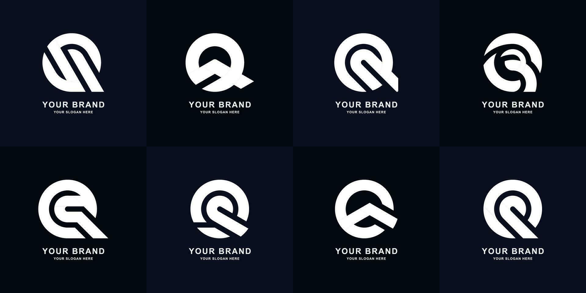 verzameling brief q monogram logo ontwerp vector