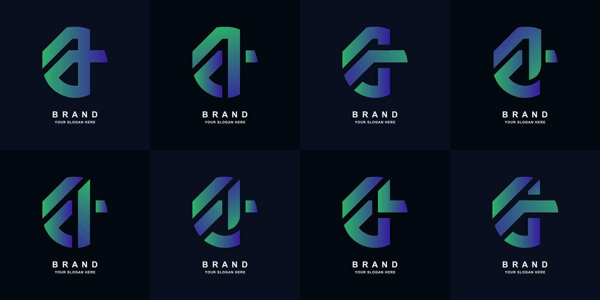 verzameling brief een monogram logo sjabloon ontwerp vector