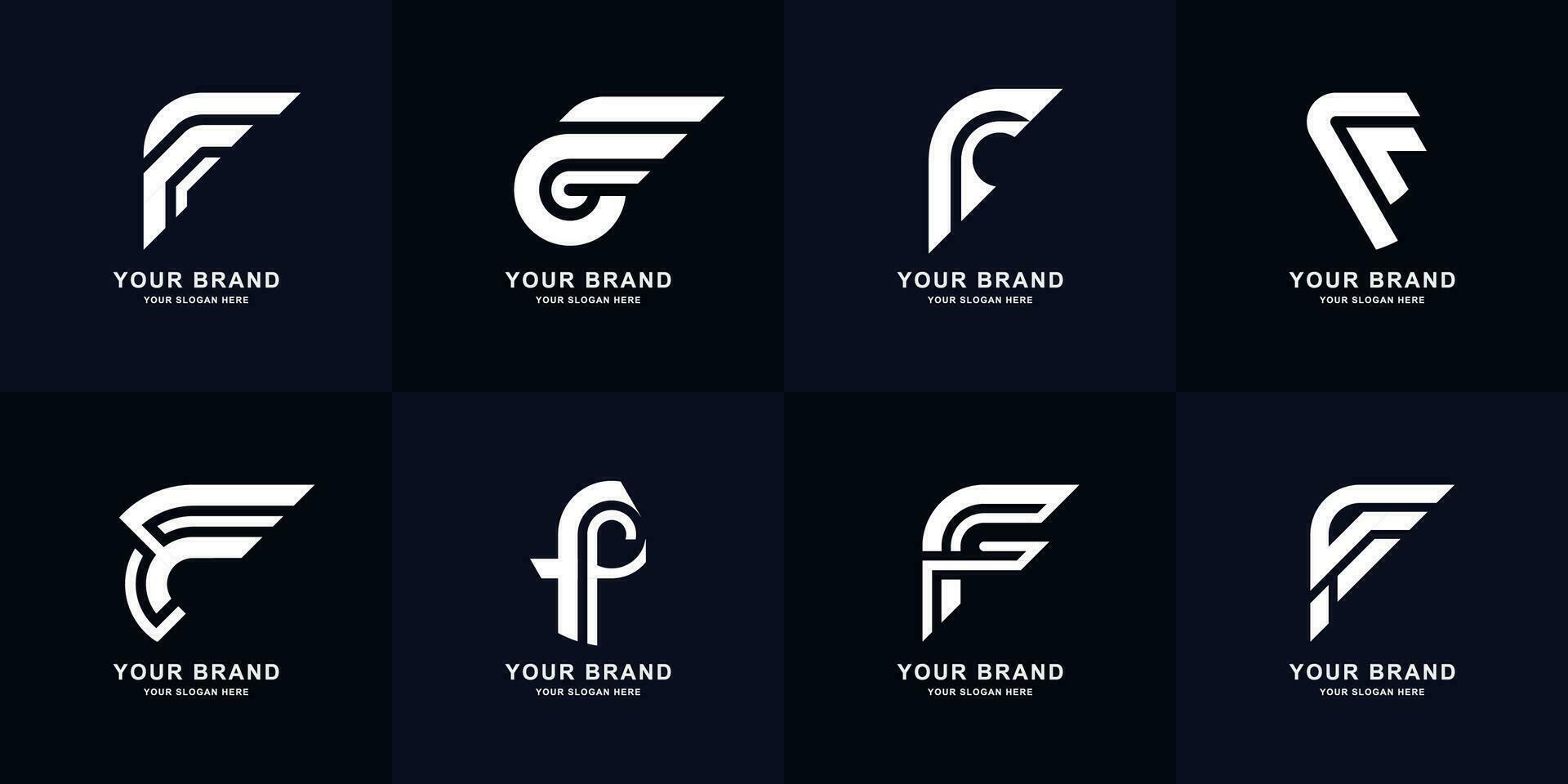 verzameling brief f of ff monogram logo ontwerp vector
