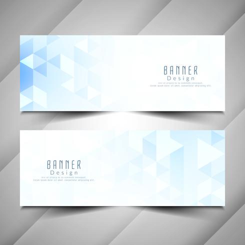 Abstracte blauwe mozaïekbanners geplaatst vector