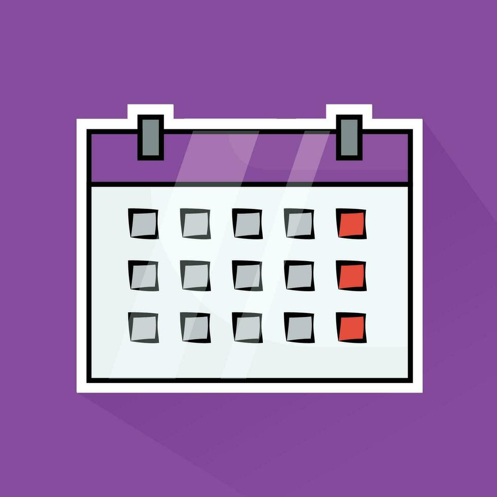 illustratie vector van Purper kalender in vlak ontwerp