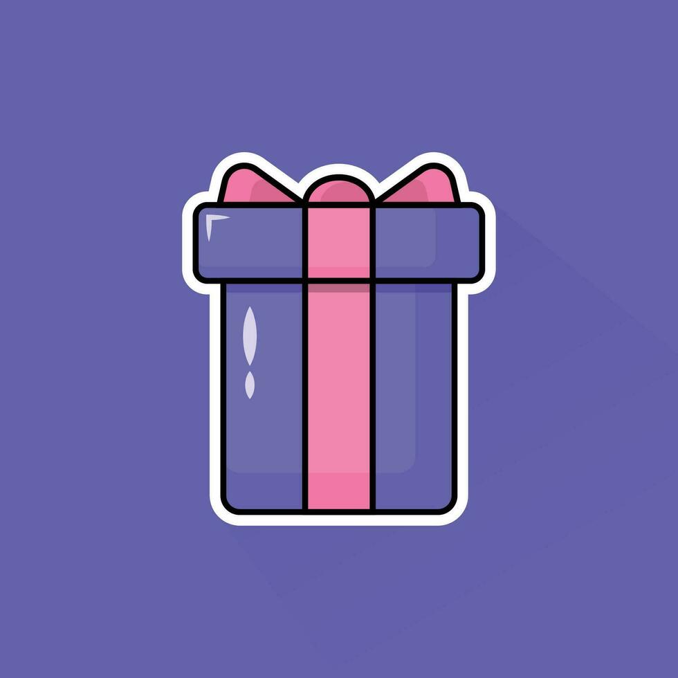 illustratie vector van Purper Cadeau in vlak ontwerp