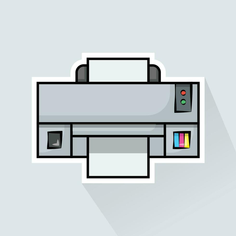 illustratie vector van wit printer in vlak ontwerp