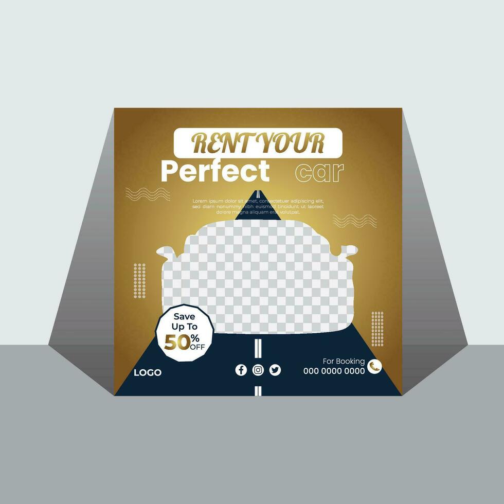 sociaal media post ontwerp voor huur de perfect auto vector