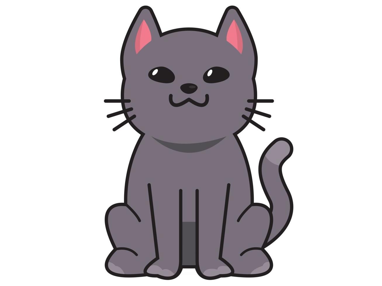 schattige kat of kitten dier miauw cartoon pluizig huisdieren exacte vector collectie illustratie cartoon miauw kat