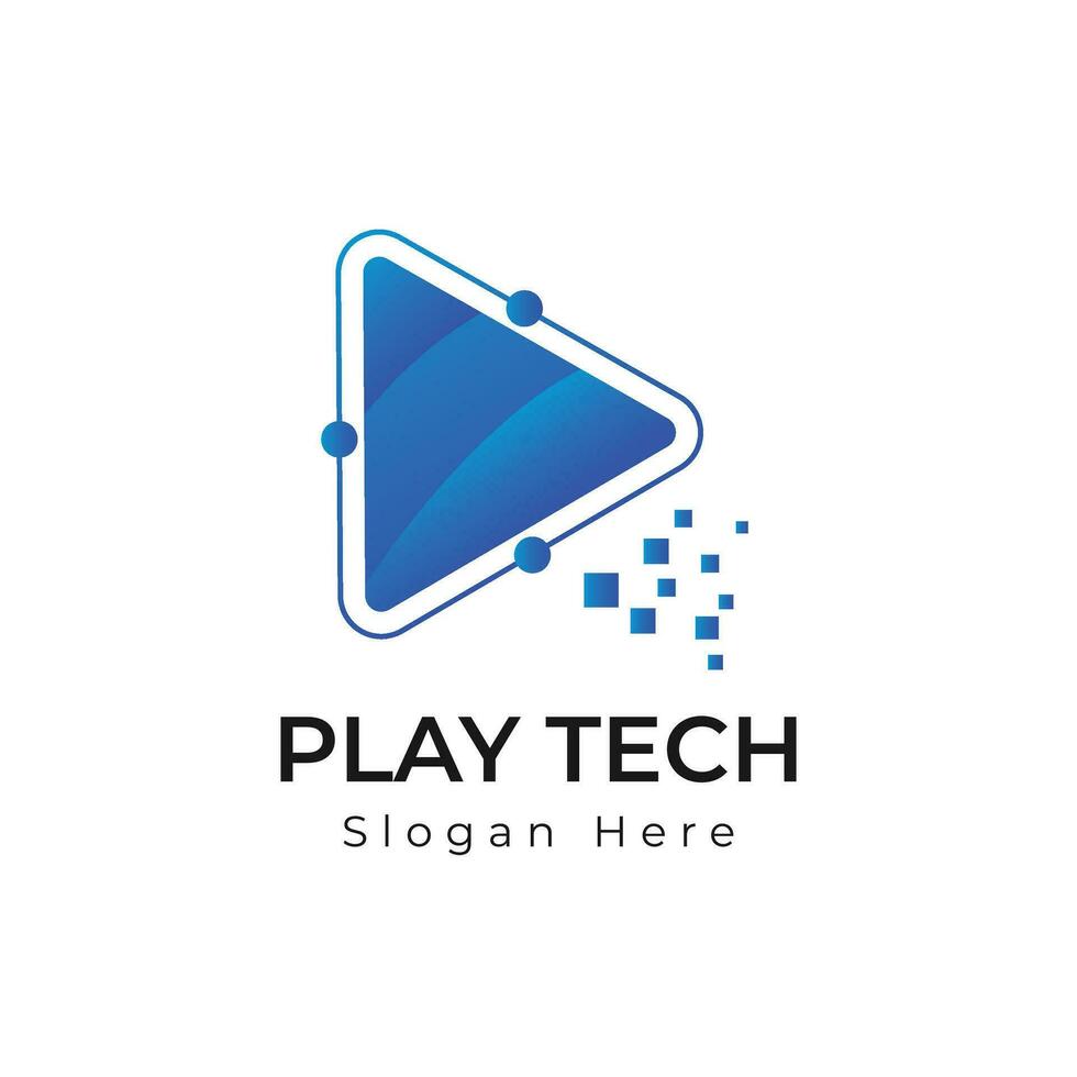 Speel tech logo ontwerp vector sjabloon