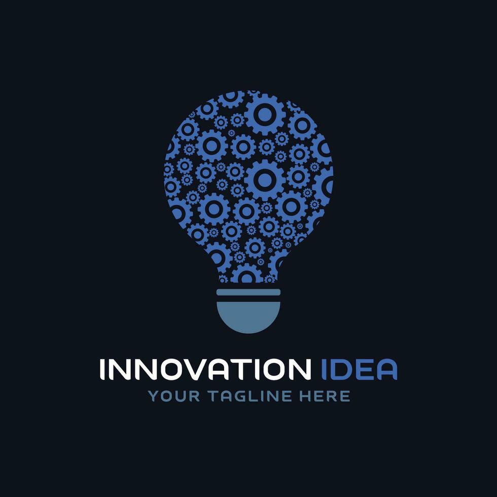 innovatie idee logo met creatief lamp ontwerp illustratie vector