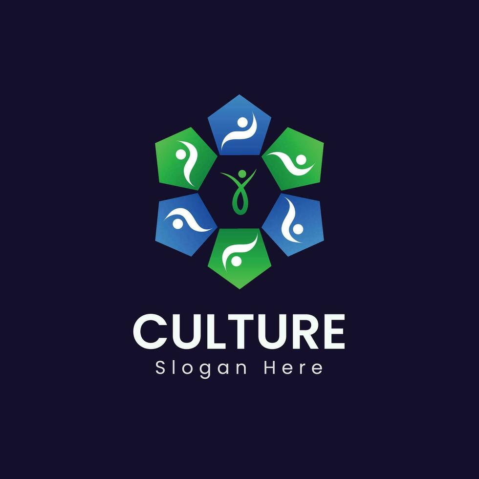 cultuur merk kleurrijk logo ontwerp vector sjabloon