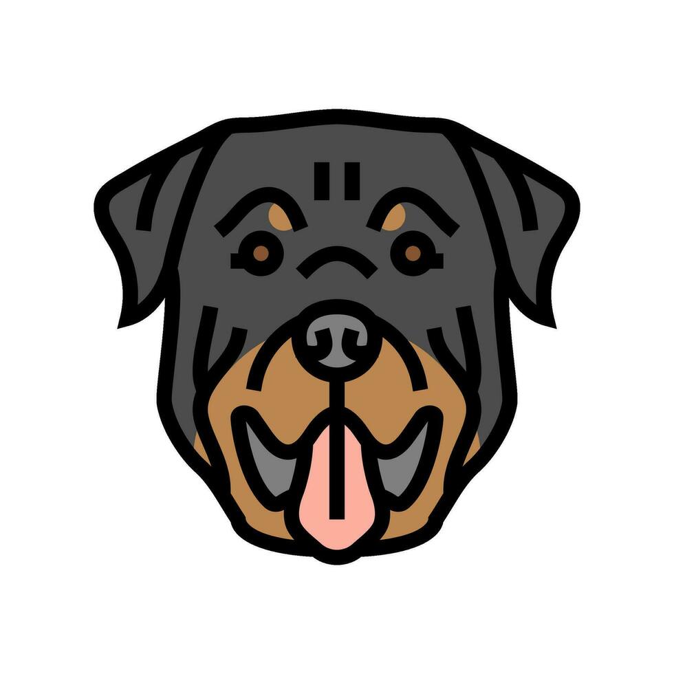 rottweiler hond puppy huisdier kleur icoon vector illustratie