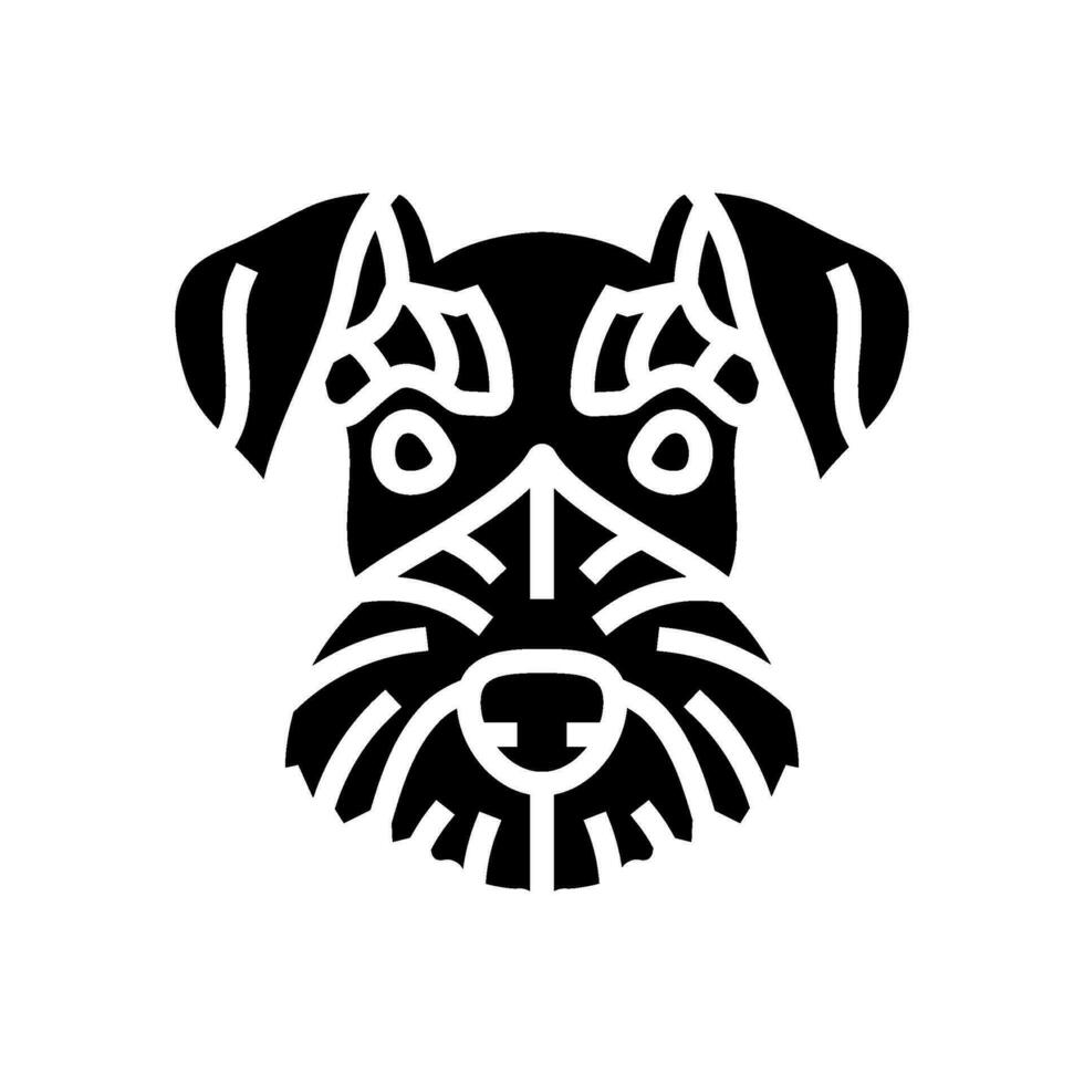 miniatuur schnauzer hond puppy huisdier glyph icoon vector illustratie