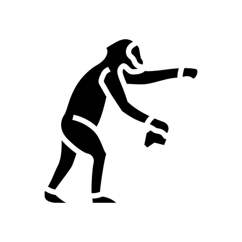 australopithecus menselijk evolutie glyph icoon vector illustratie
