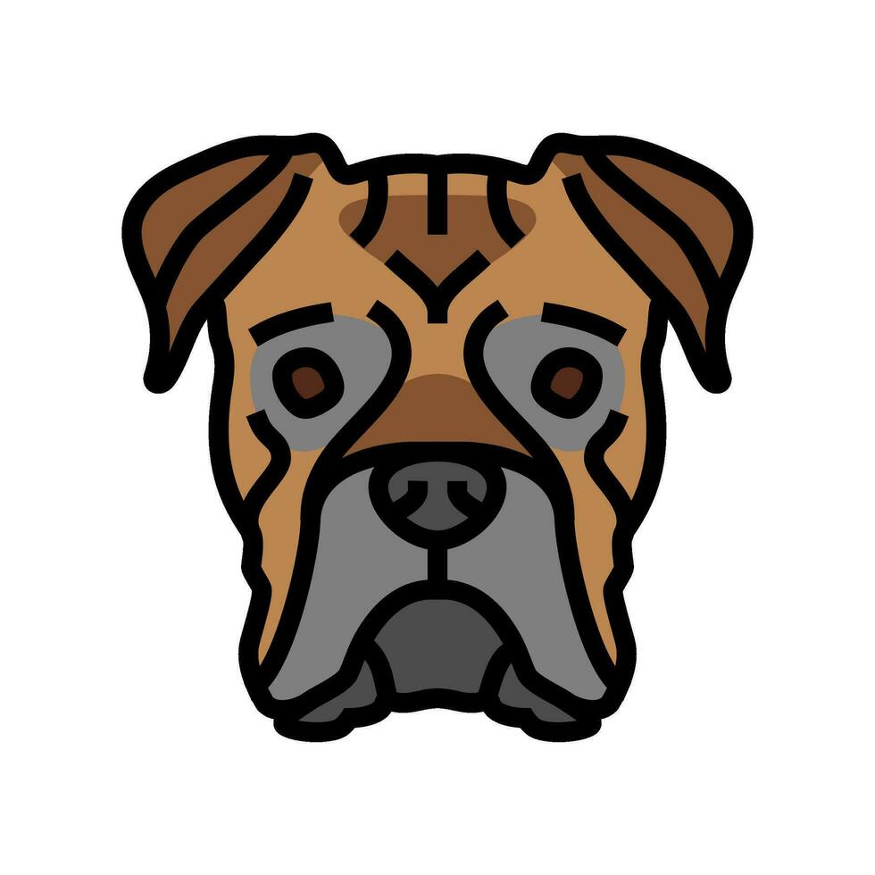 bokser hond puppy huisdier kleur icoon vector illustratie