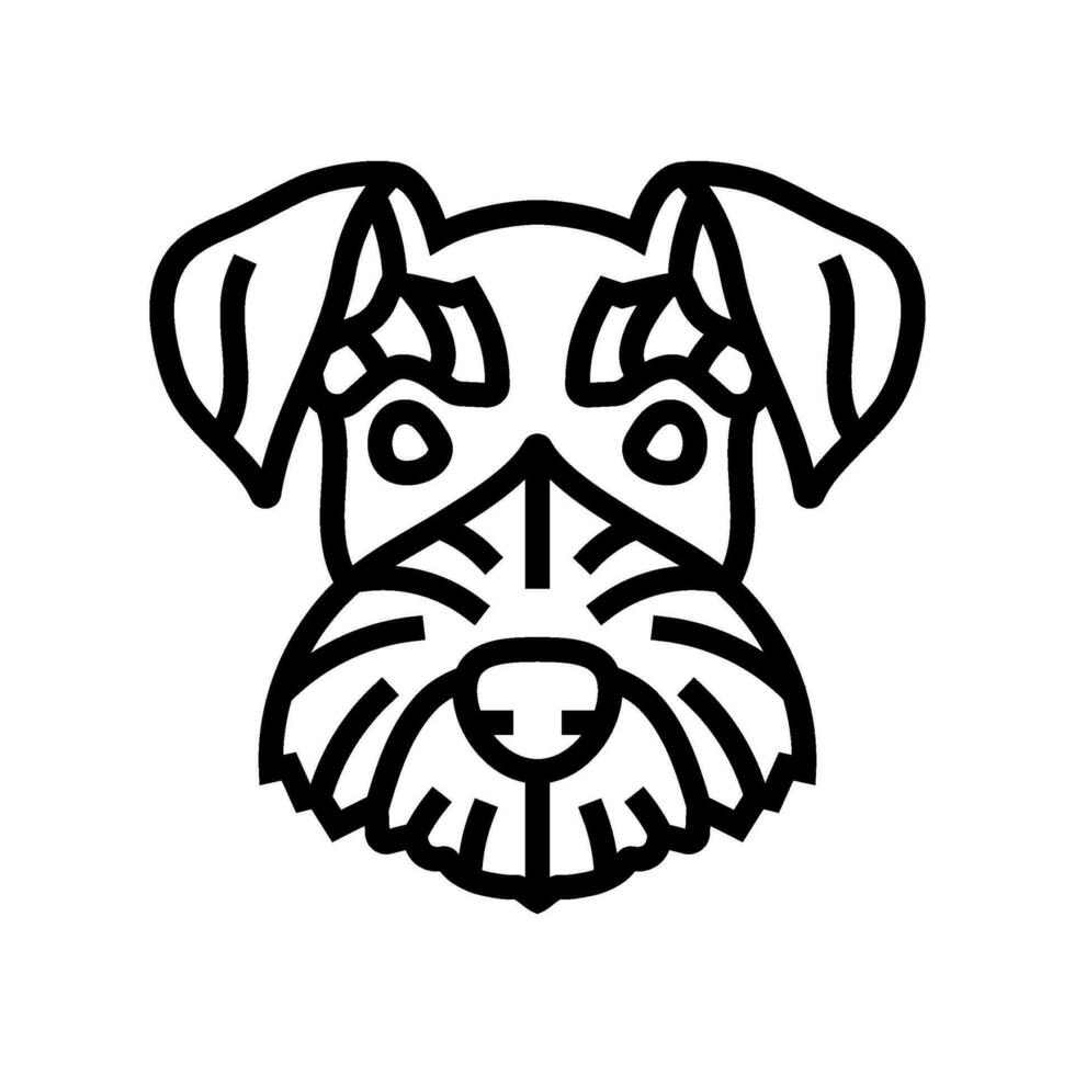 miniatuur schnauzer hond puppy huisdier lijn icoon vector illustratie