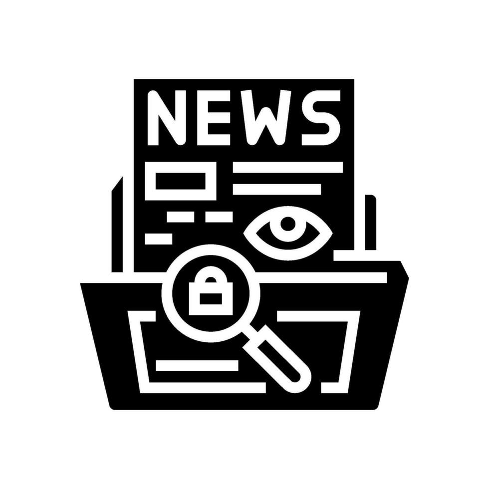 onderzoekend journalistiek nieuws media glyph icoon vector illustratie