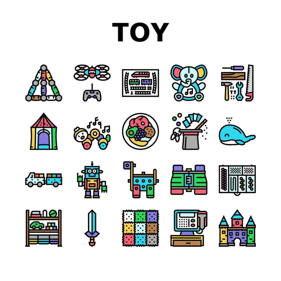 speelgoed- baby kind kind Speel pictogrammen reeks vector