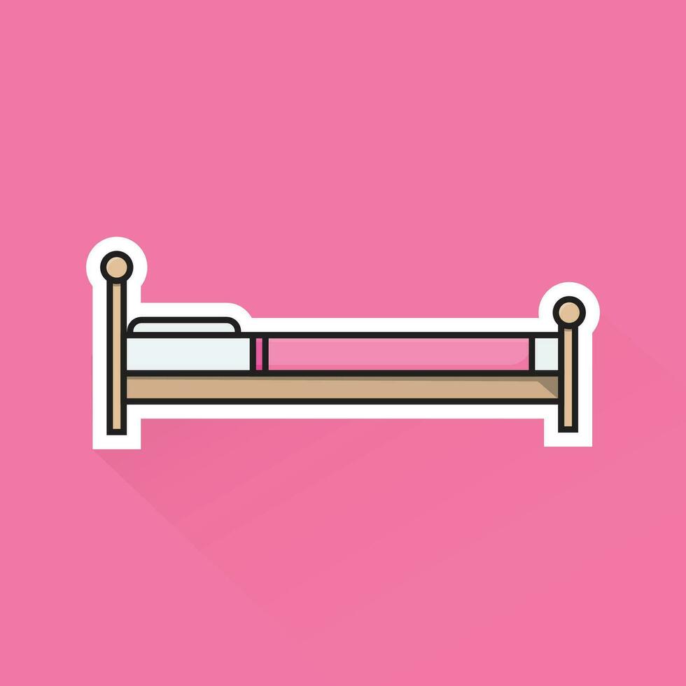 illustratie vector van roze bed in vlak ontwerp