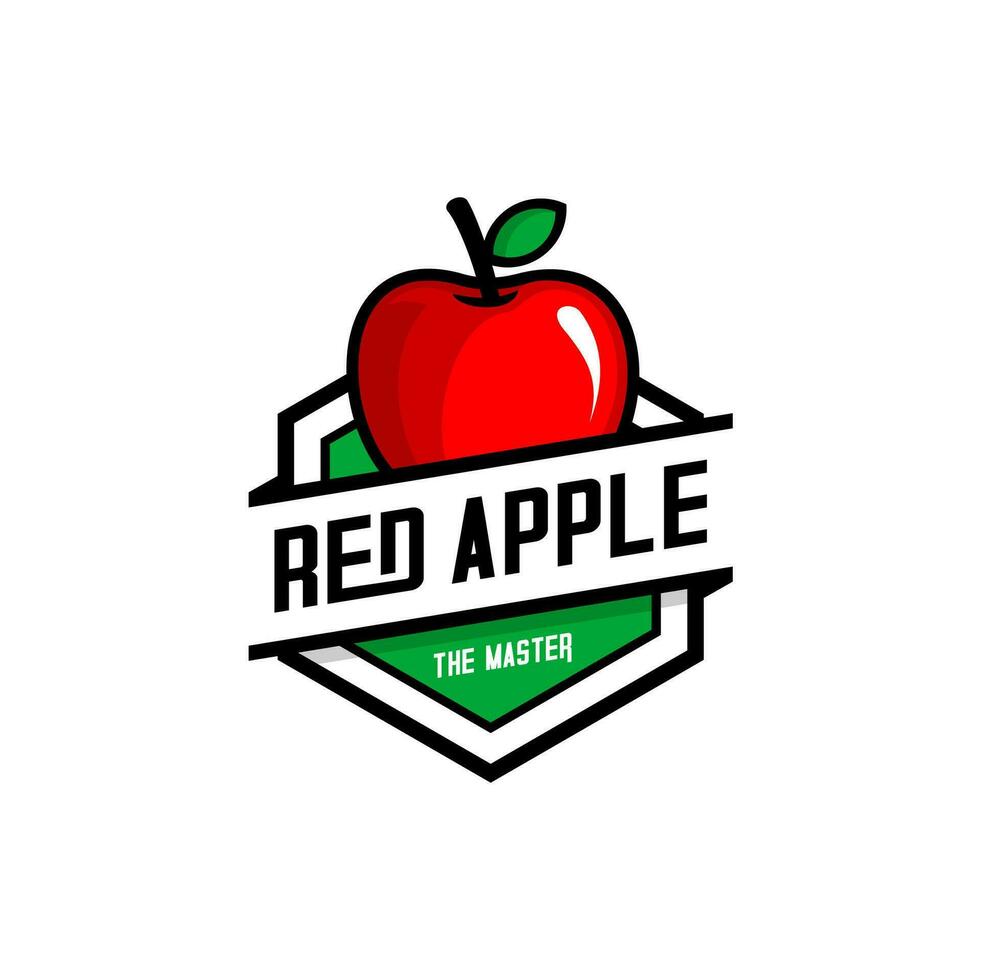 rode appel fruit vector