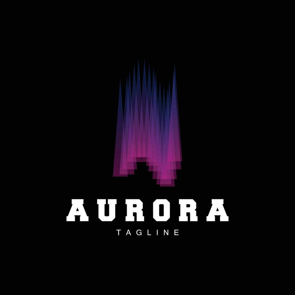 Aurora logo, gemakkelijk ontwerp verbazingwekkend natuurlijk landschap van Aurora, vector icoon sjabloon, illustratie