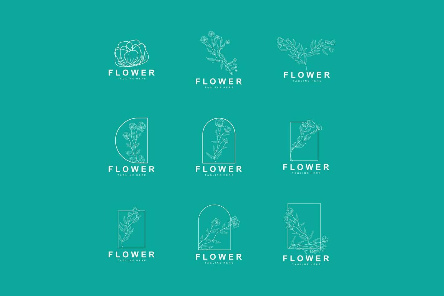 bloemen logo, bladeren en bloemen botanisch tuin vector, bloemen ontwerp van leven vector