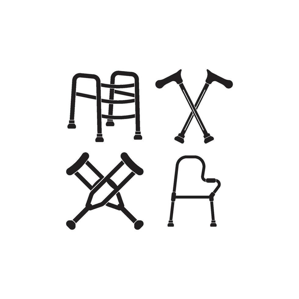 kruk symbool in medisch pictogram, logo vector illustratie
