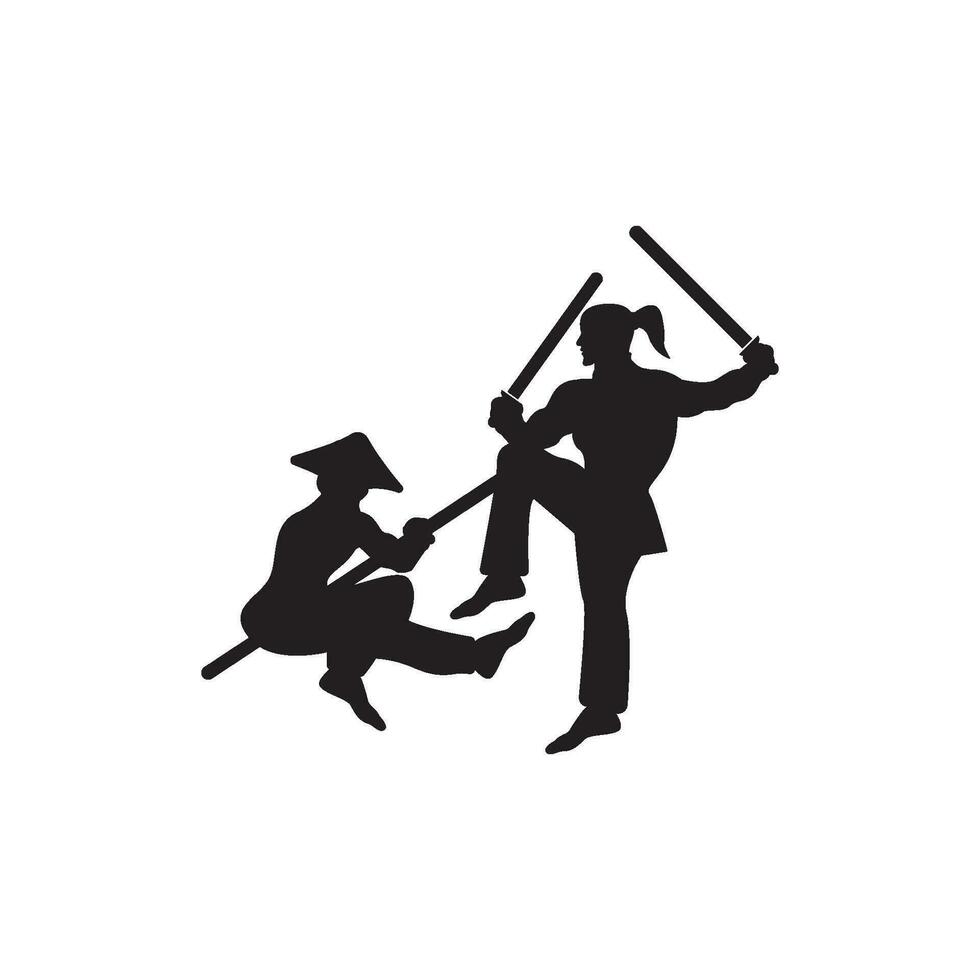 kungfu symbool pictogram, logo illustratie vector sjabloon.