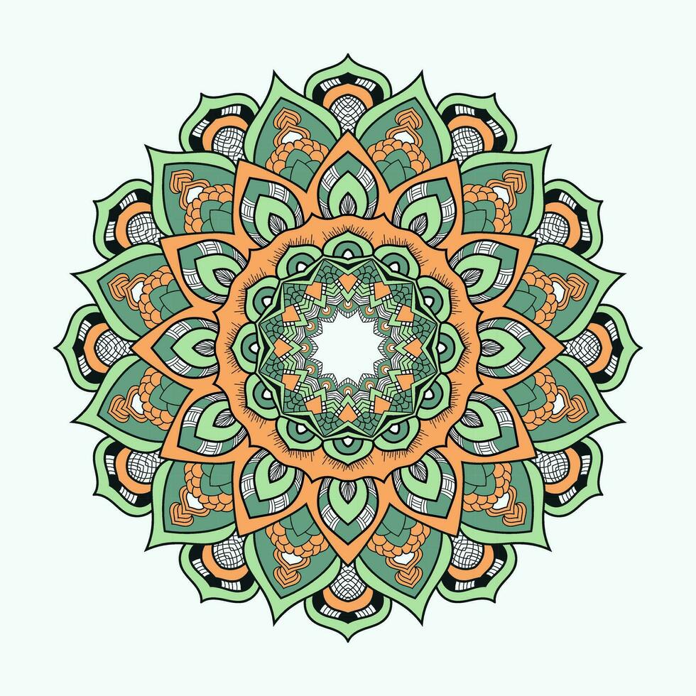 mandala bloemen ontwerp sjabloon. sier- luxe mandala patroon. kleur boek bladzijde. henna- tatoeëren mandala of mehndi stijl. vector