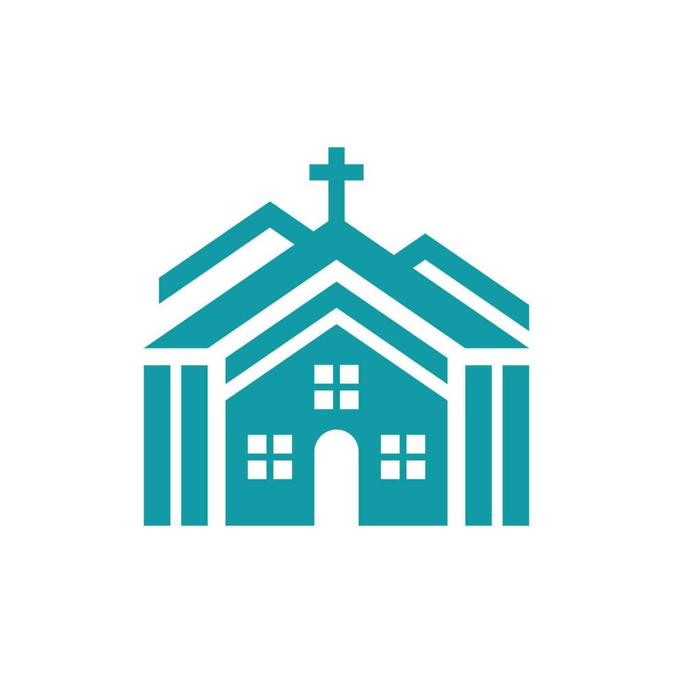 kerk gebouw logo ontwerp vector sjabloon, kerk logo ontwerp concept