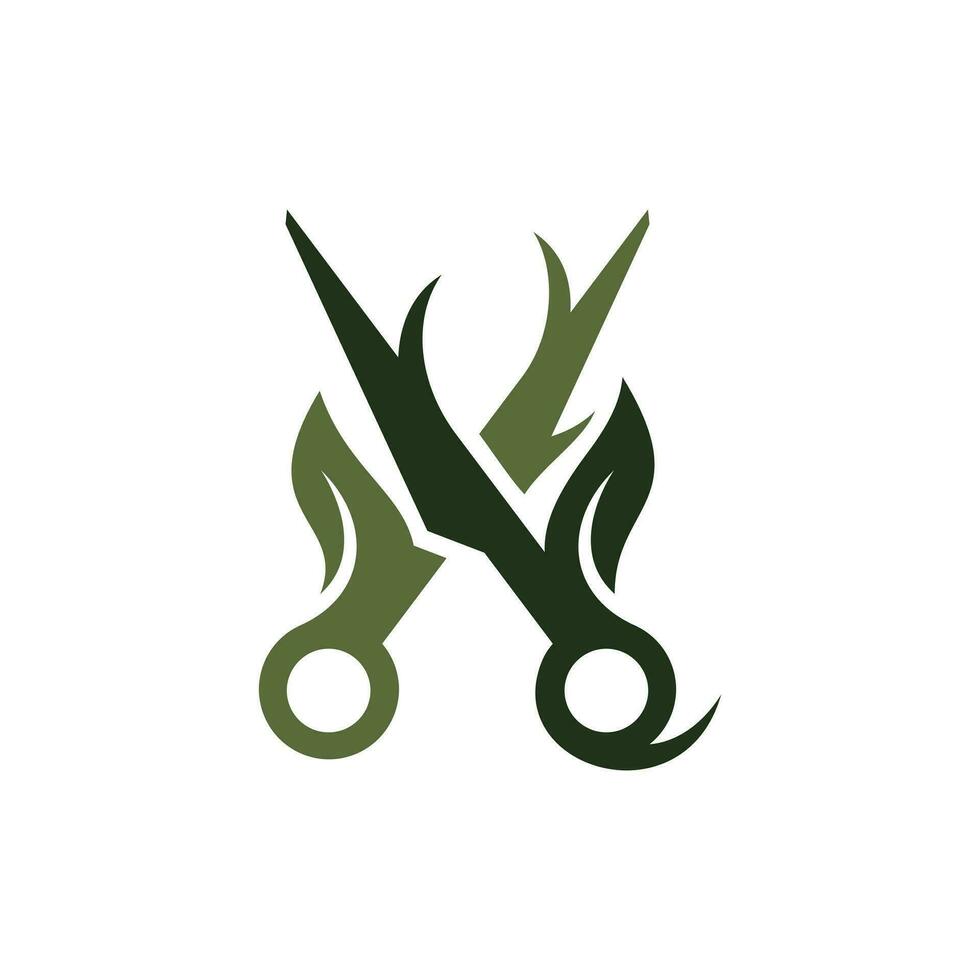 schaar gereedschap natuur eco blad logo, element abstract illustratie ontwerp sjabloon vector