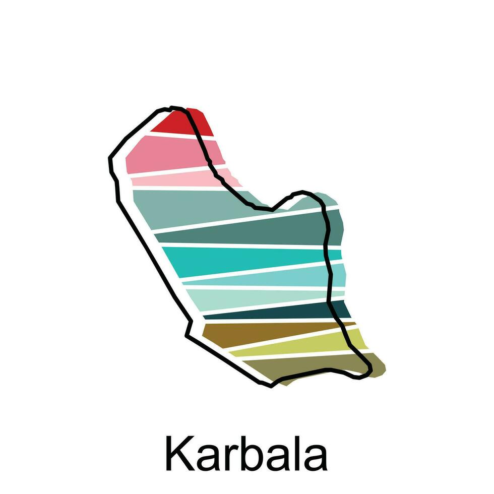 ten volle bewerkbaar, gedetailleerd vector kaart van karbala, kaart vector kaart van Irak met genaamd bestuur en reizen pictogrammen sjabloon