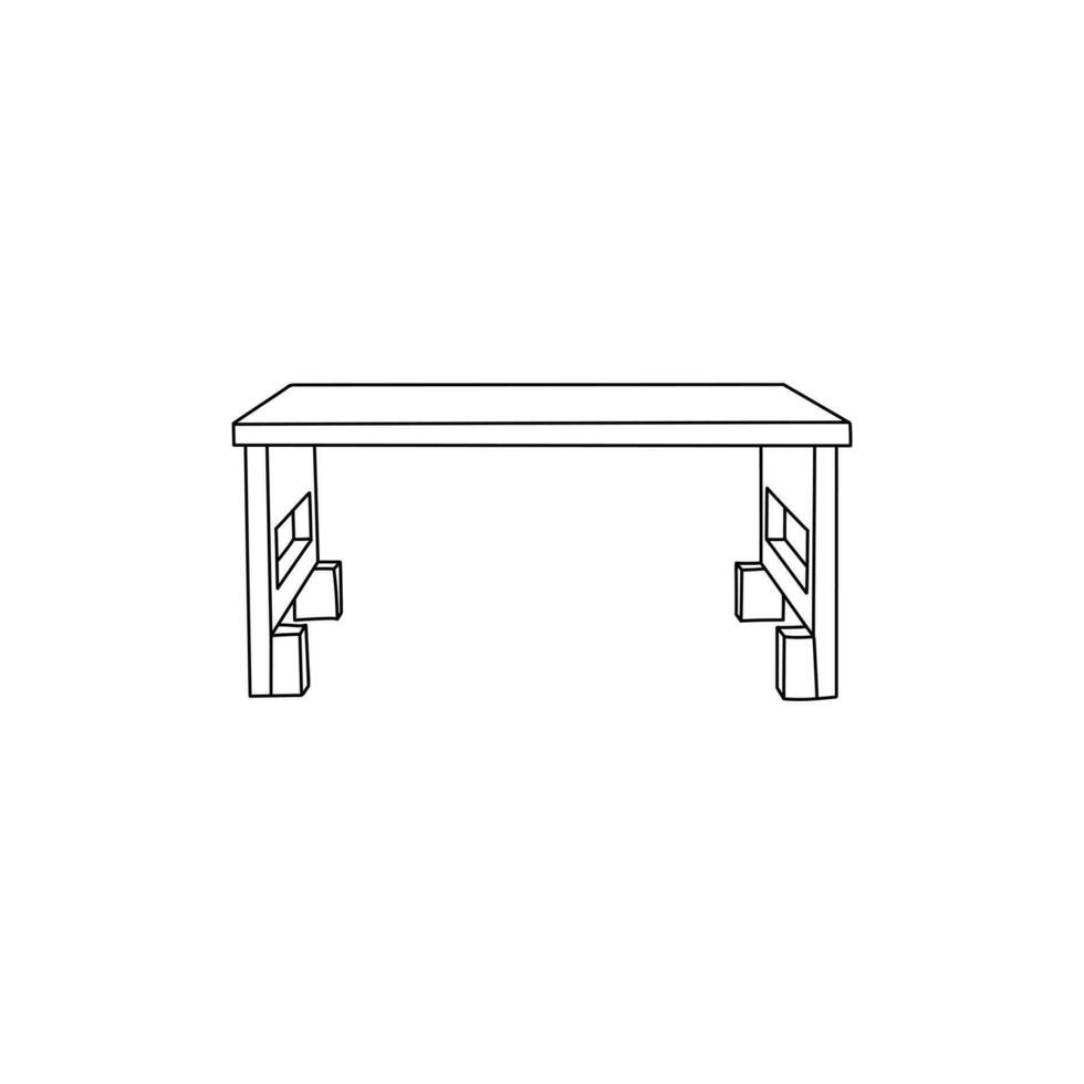 vouwen tafel minimalistische meubilair lijn kunst vector, minimalistische illustratie ontwerp vector