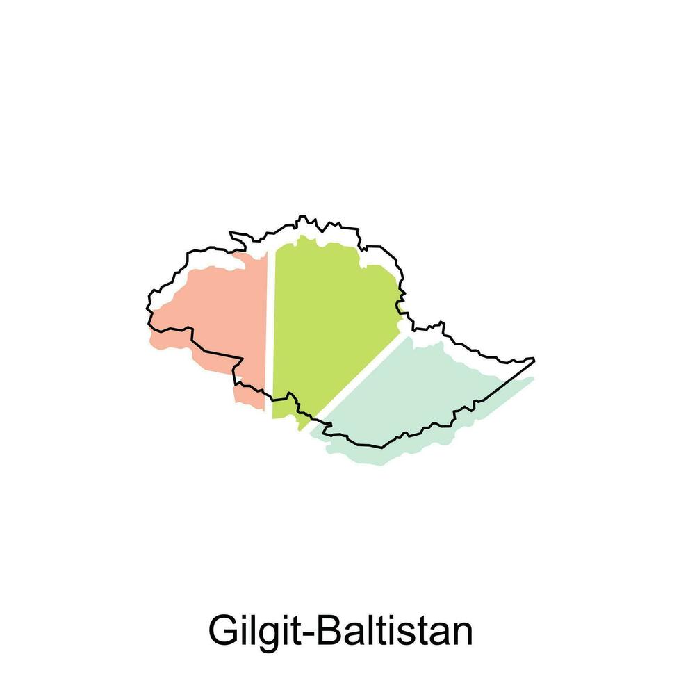 kaart van Gilgit baltistan modern met schets stijl vector ontwerp, wereld kaart Internationale vector sjabloon