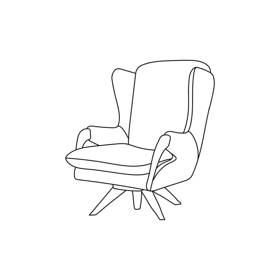 stoel meubilair logo, gemakkelijk luxe lijn kunst logo, sofa of stoel icoon logo vector ontwerp sjabloon geïsoleerd.