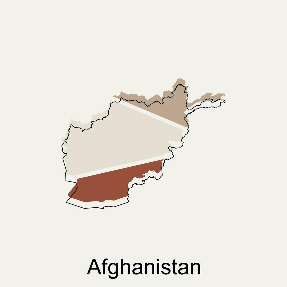 kaart provincie van afghanistan lijn modern illustratie ontwerp, element grafisch illustratie sjabloon vector