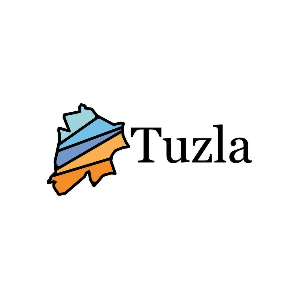 tuzla stad van kalkoen meetkundig kaart kleurrijk creatief logo, element grafisch illustratie ontwerp sjabloon, logo voor uw bedrijf vector