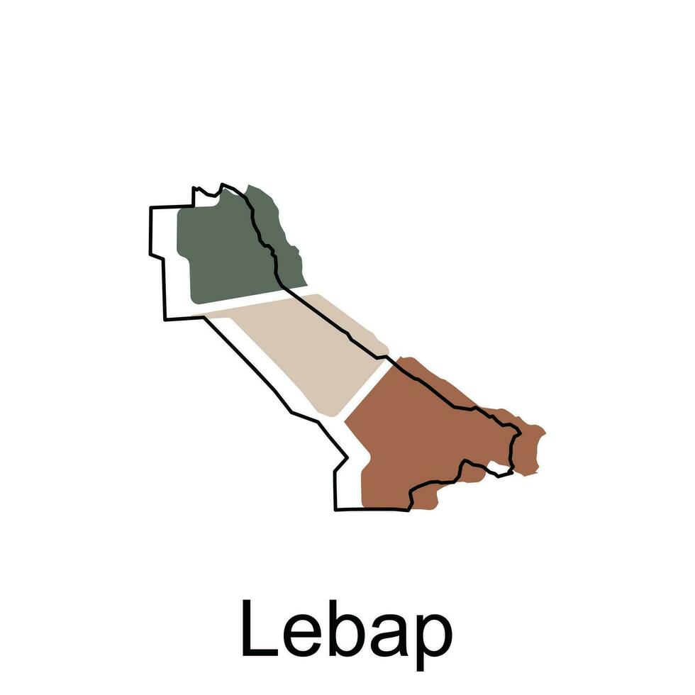 kaart van lebap vector illustratie van ontwerp sjabloon, kaart hebben allemaal provincie en Mark de hoofdstad stad van turkmenistan