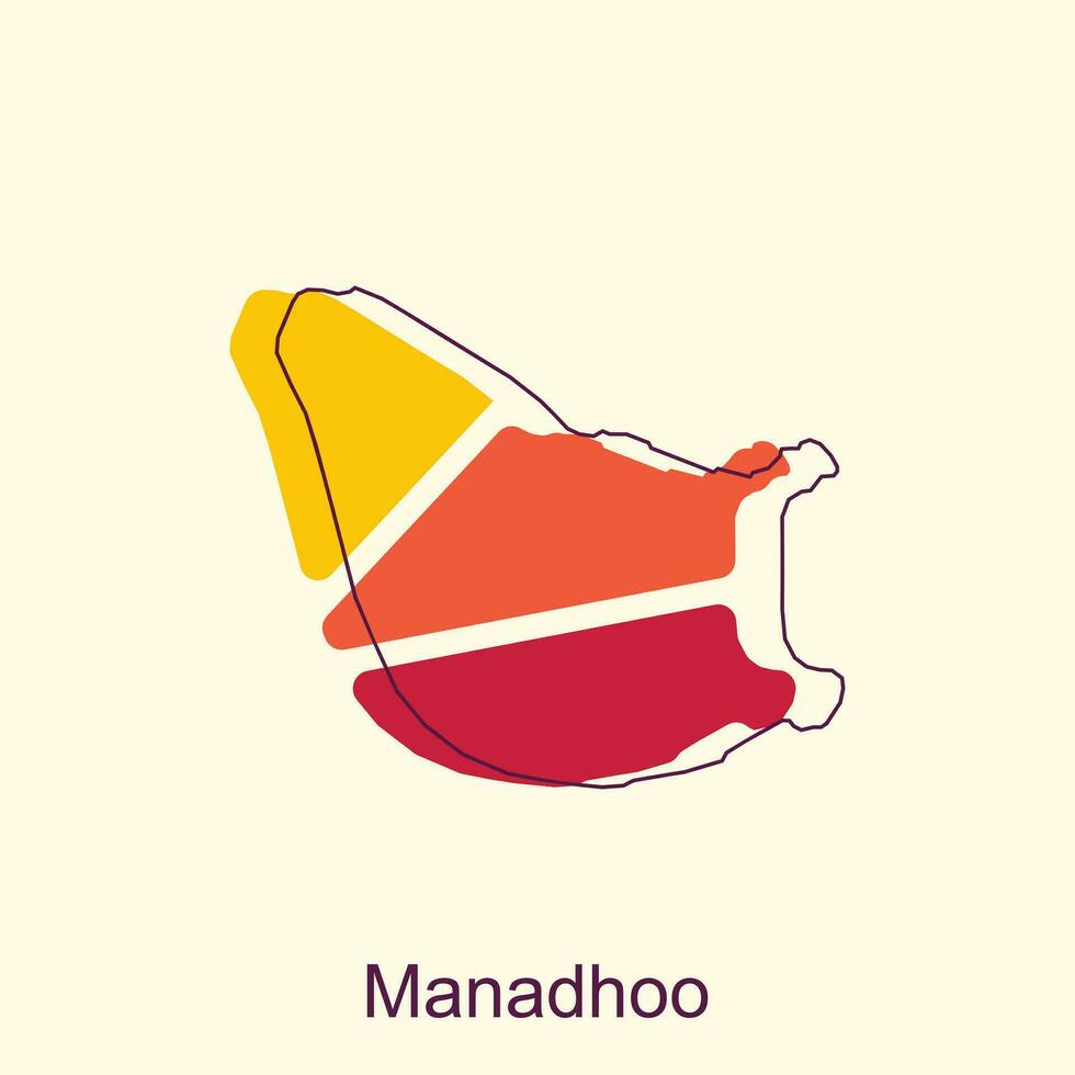 kaart van manadhoo vector illustratie icoon met vereenvoudigd kaart van republiek van Maldiven, illustratie ontwerp sjabloon