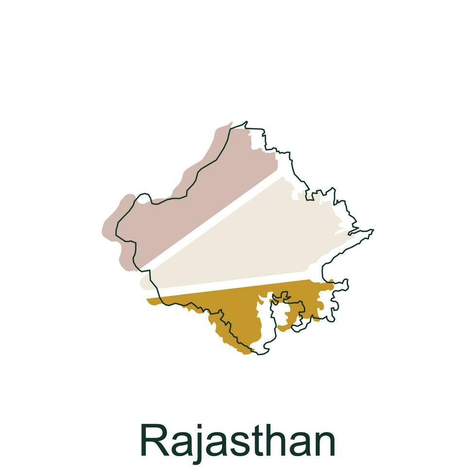 kaart van Rajasthan kleurrijk illustratie ontwerp, element grafisch illustratie sjabloon vector