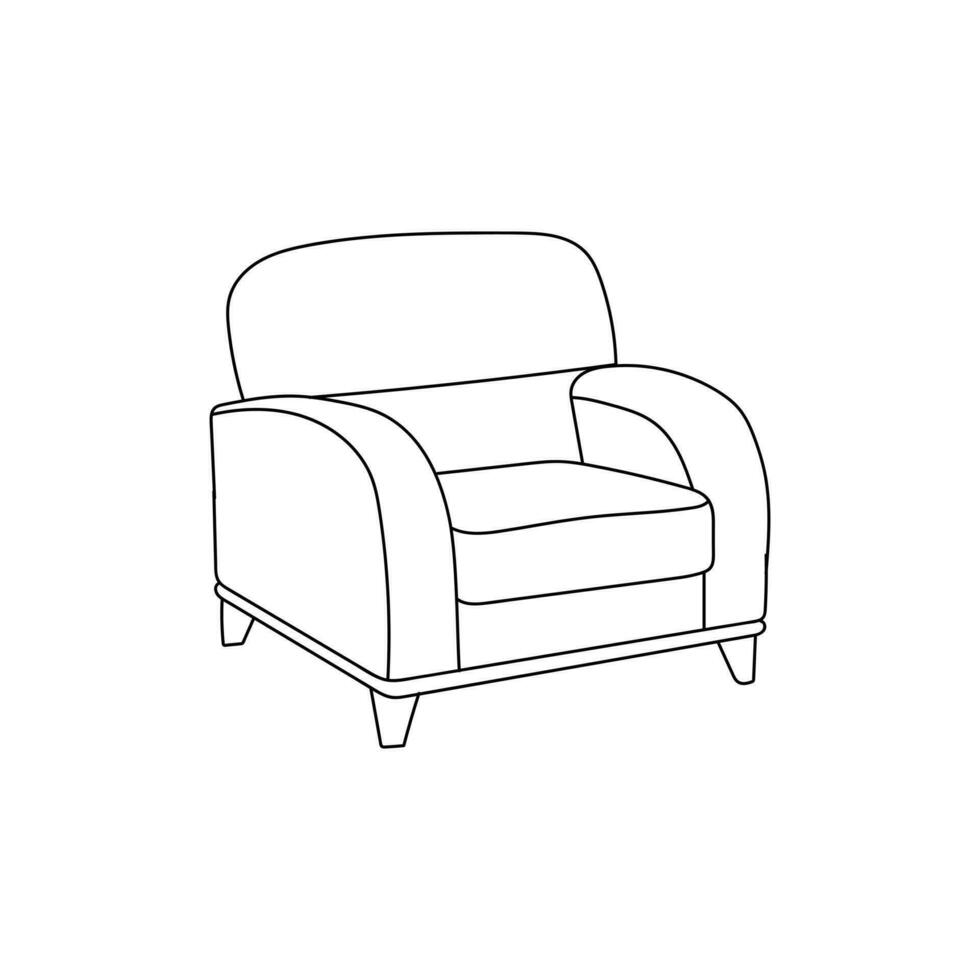 sofa ontspanning lijn gemakkelijk ontwerp, leven kamer meubilair. element grafisch illustratie ontwerp sjabloon vector