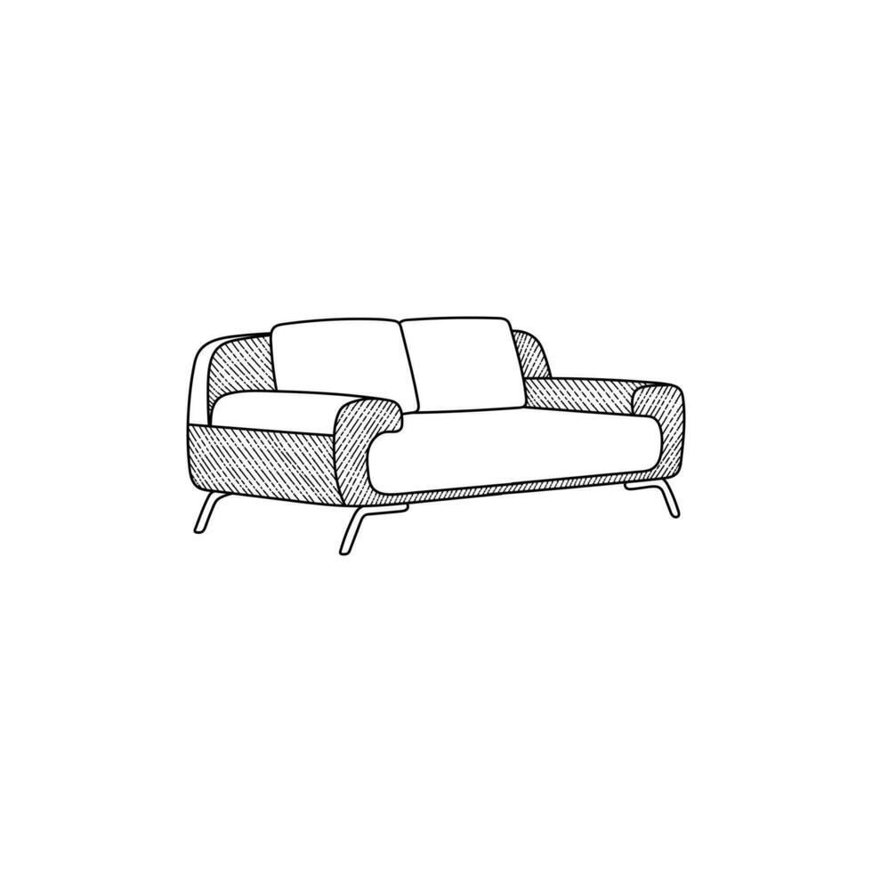 stoelen meubilair logos en huis decoratief, uniek bank, logo ontwerp sjabloon kan worden gebruikt net zo symbolen, merk identiteit, bedrijf logo, vector