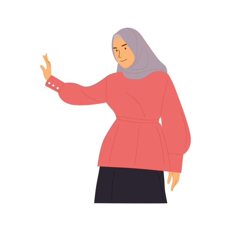 vector illustratie van moslim vrouw vervelend hijab